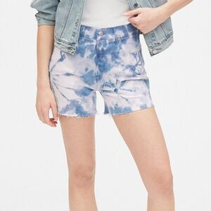 Gap Denim NWT Women's Blue White Tie Dye High Rise 4" Jean Shorts Size 20 35